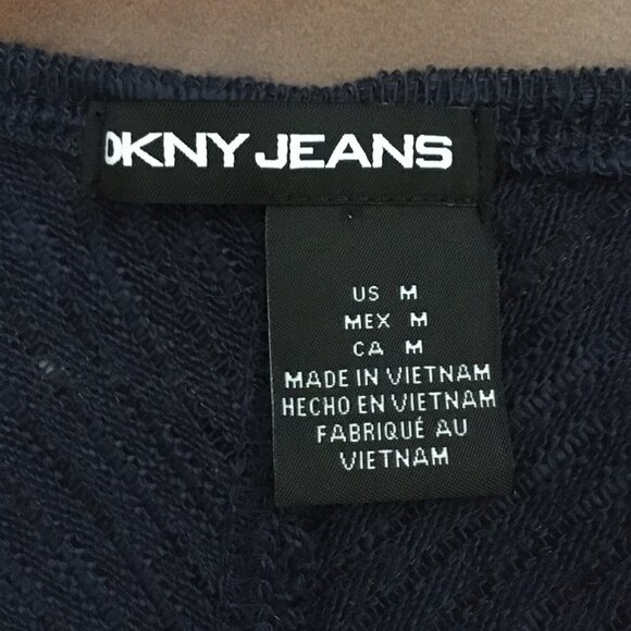 DKNY JEANS Navy Blue A-Line Knit Sweater - Picture 8 of 16
